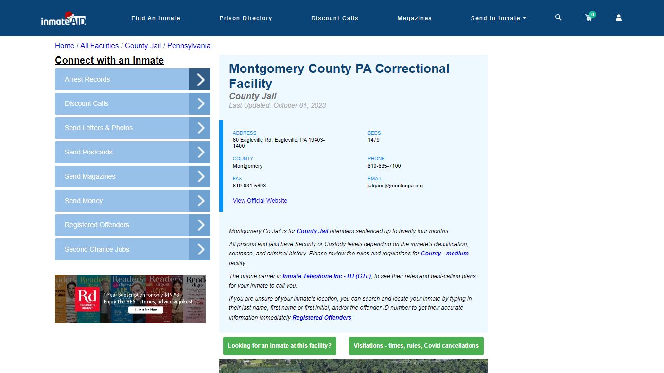 Montgomery County PA Correctional Facility - Inmate Locator ...